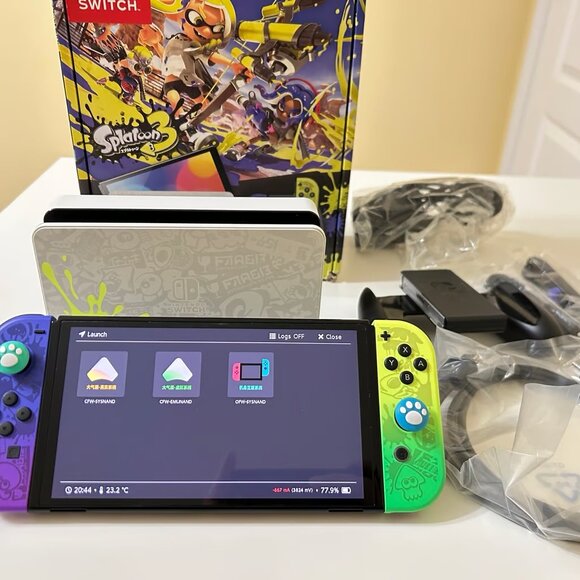Switch OLED Splatoon edition [MINT] bundle with 512gb sd card preloaded - Picture 2 of 3